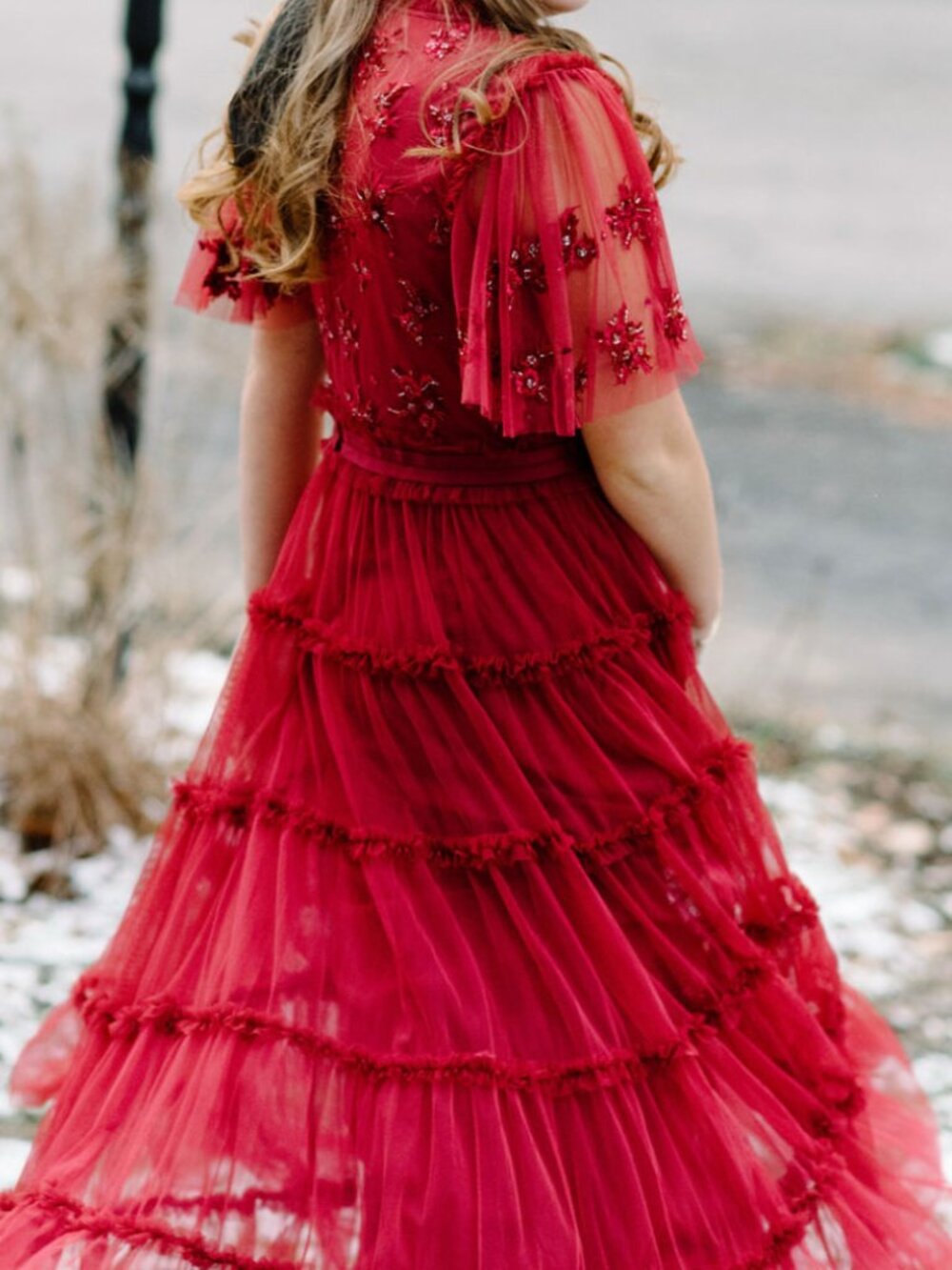 Red, Beaded Ivy City Co Beaded Dress